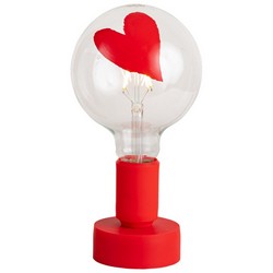 Filotto table lamp holder with matching lamp - heart red