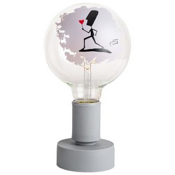 table lamp with led bulb - flower grey