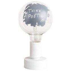 table lamp with led bulb - white think