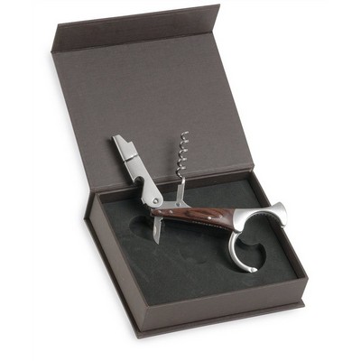 Corkscrew with Wooden Handle and Capsule Cutter