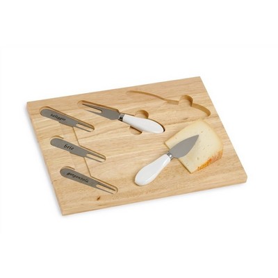 Cheese tasting platter with ceramic cutlery