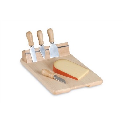 Cheese Tasting Board with 4 Cheese Cutters and Magnetic Support