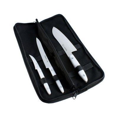 Chef Knife Set with Pouch - Curved Chef Knife, Utility Knife 15cm, COGU Knife 17cm -