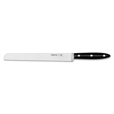 Cured Meat Knife 23 cm - Stainless Steel Satin Finish - Dolphin Line - Black Handle