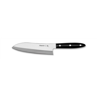Japanese Cogu Knife 15 cm - Stainless Steel Satin Finish - Dolphin Line - Black Handle
