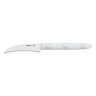 Curved Chef Knife 7 cm - Stainless Steel Satin Finish - Dolphin Line - White Handle