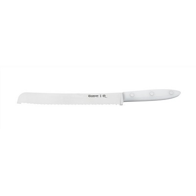 Serrated Bread Knife 22 cm - Stainless Steel Satin Finish - Dolphin Line - White Handle
