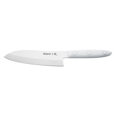 Japanese Cogu Knife 17 cm - Stainless Steel Satin Finish - Dolphin Line - White Handle