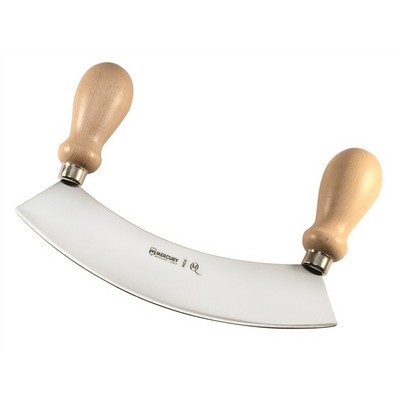 Stainless Steel Crescent Single Blade 22 cm - Wooden Handle