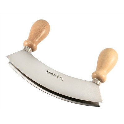 Stainless Steel Crescent Double Blade 22 cm - Wooden Handle