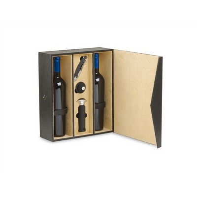 Renoir Onyx Box for 2 Bottles with Wine Accessories