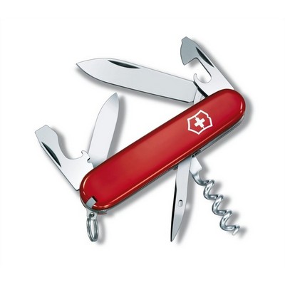Victorinox - TOURIST - 85 mm pocket knife with cross, key ring and 12 functions - RED