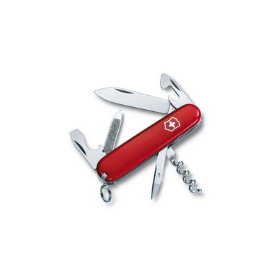 Victorinox sportsman - 85mm red cellidor pocket knife with cross and key ring