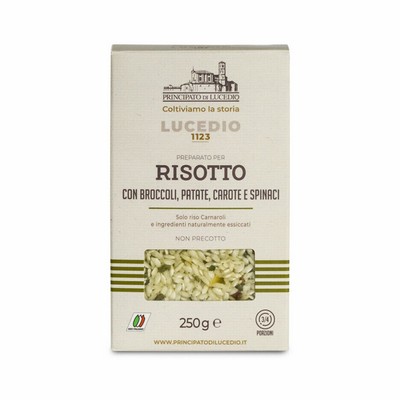 Principato di Lucedio Risotto mit Brokkoli, Kartoffeln, Karotten und Spinat - 250 g - Unter Schutzatmosphäre verpackt