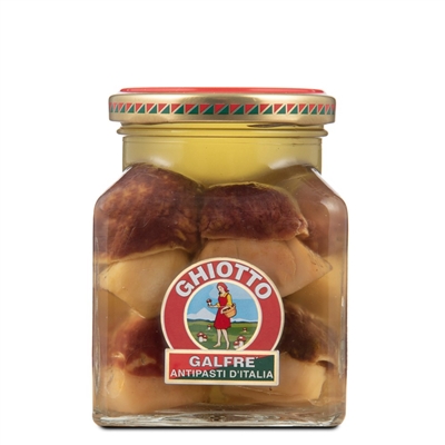 Galfrè Antipasti d'Italia Whole Porcini Mushrooms in Olive Oil - Square Jar 290 g