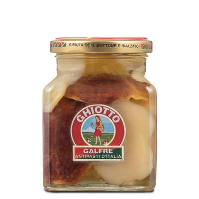 Galfrè Antipasti d'Italia Sliced ??Porcini Mushrooms in Olive Oil - Square Jar 290 g
