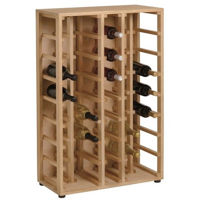 Linearer Weinkeller – Weinkeller aus massivem Kiefernholz für 40 Flaschen