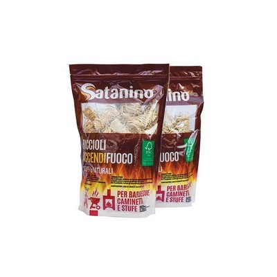 YesEatIs Satanino - FIRELIGHTER RICCIOLI 300 GRAMS - 100% Natural Ideal for Barbecues, Fireplaces and