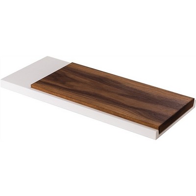 FOX DUE CIGNI - 7x2 Line - Small smooth chopping board in walnut wood with chopping board holder - Made