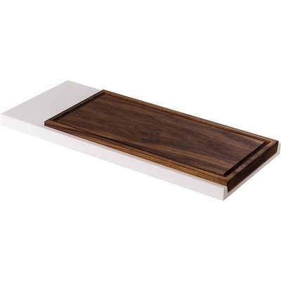 FOX DUE CIGNI - 7x2 Line - Small roast chopping board in walnut wood with chopping board holder - Made 