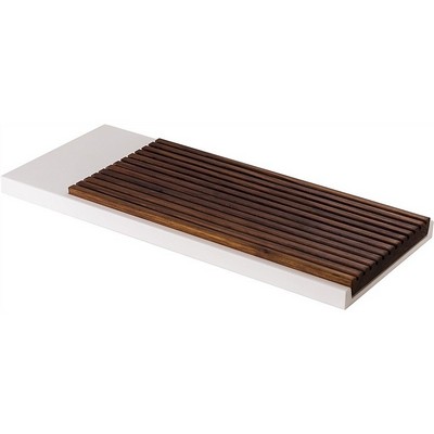 DUE CIGNI - 7x2 Line - Small bread cutting board in walnut wood with cutting board holder - Made in