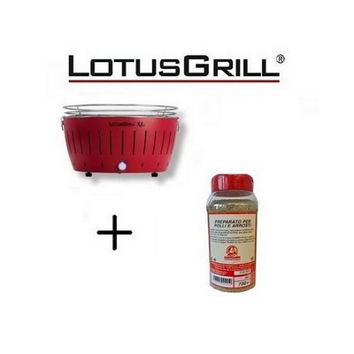 New 2023 XL Red Barbecue with Batteries and USB Power Cable + Spice Mix for BBQ