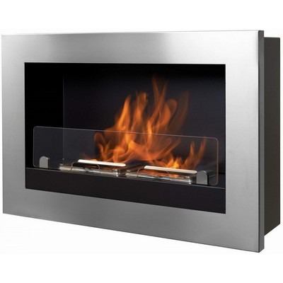 Wall-to-ceiling BIO-FIREPLACES - Treviso - Steel