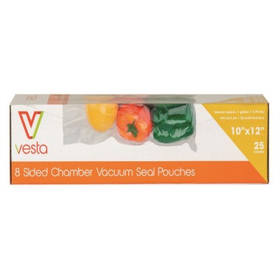 Pack of 25 Vertical Vacuum Bags - 25 x 30 x 5 cm - BPA, Lead and Phthalates Free