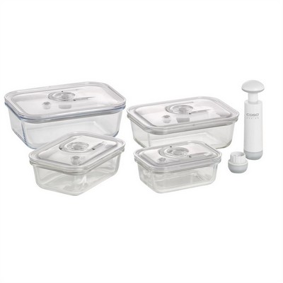 Transparent container for vacuum packaging Set of 4 rectangular pieces