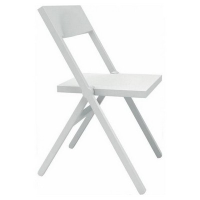 piana sedia pieghevole e accatastabile in pp e fibra di vetro, bianco
