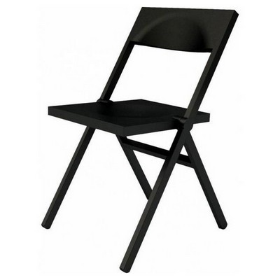 ALESSI Alessi-Piana Folding and stackable chair in PP and fibreglass, black
