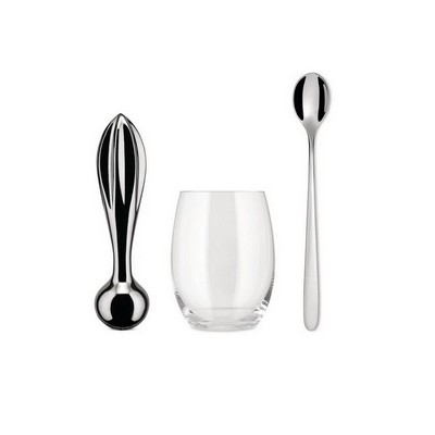 ALESSI the player set in 18/10 stainless steel and crystalline glass