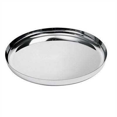 round tray in polished 18/10 stainless steel
