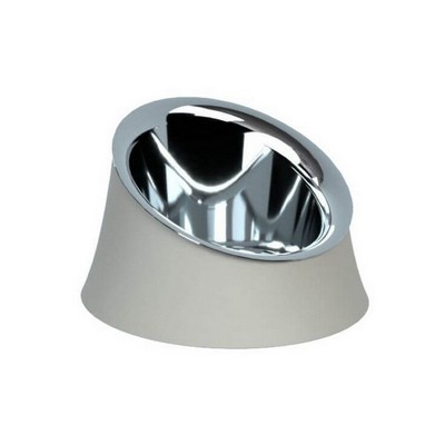 wowl dog bowl in resin, warm gray and 18/10 stainless steel