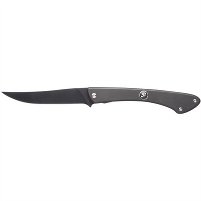 folding knife - matt titanium pvd, stainless steel blade, cardboard box and belt sheath with