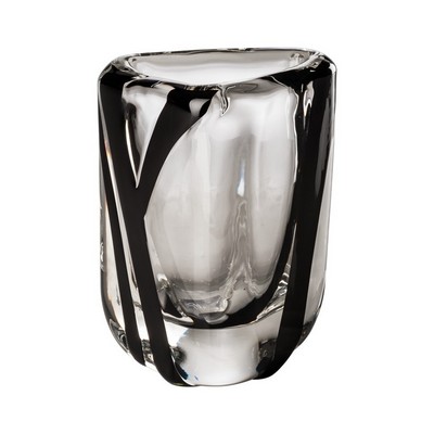 Venini Venini - BLACK BELT TRIANGLE Vase 699.16 CR/NE