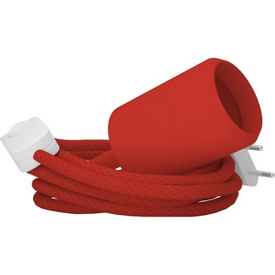 portalampada freestanding in silicone - spinello rosso