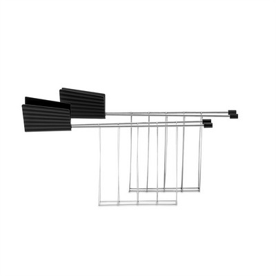 plissè - set of two toaster tongs in steel and thermoplastic resin - black