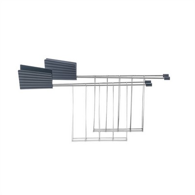 plissè - set of two toaster tongs in steel and thermoplastic resin - gray