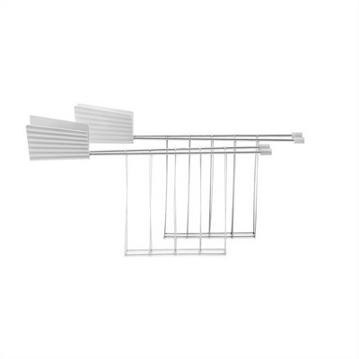 plissè - set of two toaster tongs in steel and thermoplastic resin - white