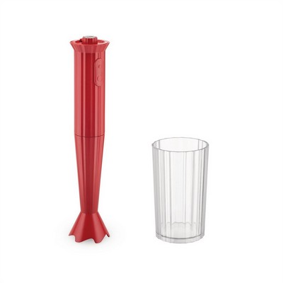 plissè - minipimer in resina termoplastica con bicchiere graduato - 500 w - rosso