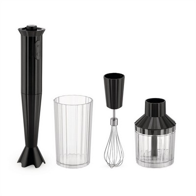 plissè - mini blender in thermoplastic resin with glass, whisk and chopper-500 w-black