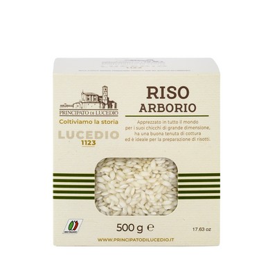 Principato di Lucedio Riso Arborio - 500 g - Confezionato in Atmosfera Protettiva e Astuccio di Cartone