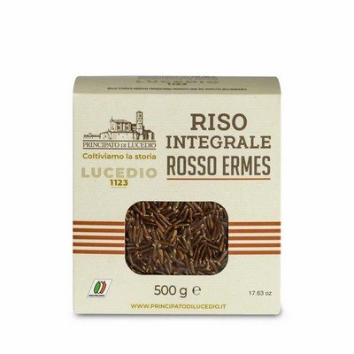Principato di Lucedio Ermes roter brauner Reis – 500 g – verpackt in einer Schutzatmosphäre und einem Karton