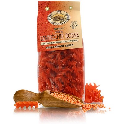Antico Pastificio Morelli – 100 % hülsenfrüchte – rote linsen-fusilli – 250 g