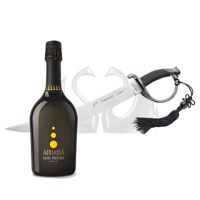 YesEatIs Due Cigni Sommelier's Saber 1896 Stainless Steel Blade - Cuvee Prestige Spumante Extra Dry - 0.75