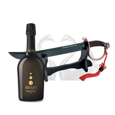 YesEatIs Due Cigni Sommelier's Saber Black Blade Idroglider - Prosecco DOC Extra Dry - 0.75 cl