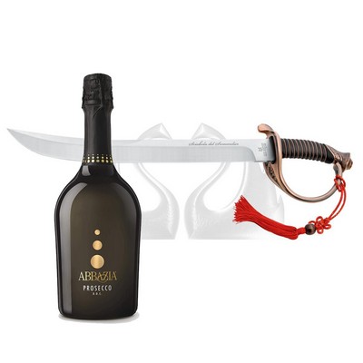 YesEatIs Fox Sommelier's Saber with Bronze Handle - Prosecco DOC Extra Dry - 0.75 cl