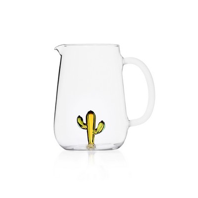 green/amber cactus jug - desert plants - design alessandra baldereschi