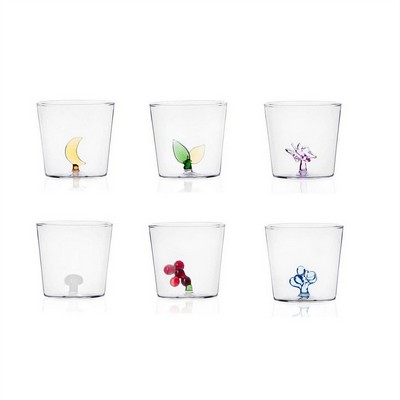 set of 6 greenwood water glasses - design alessandra baldereschi